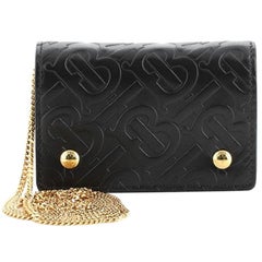 Burberry Card Case Monogram Embossed Leather