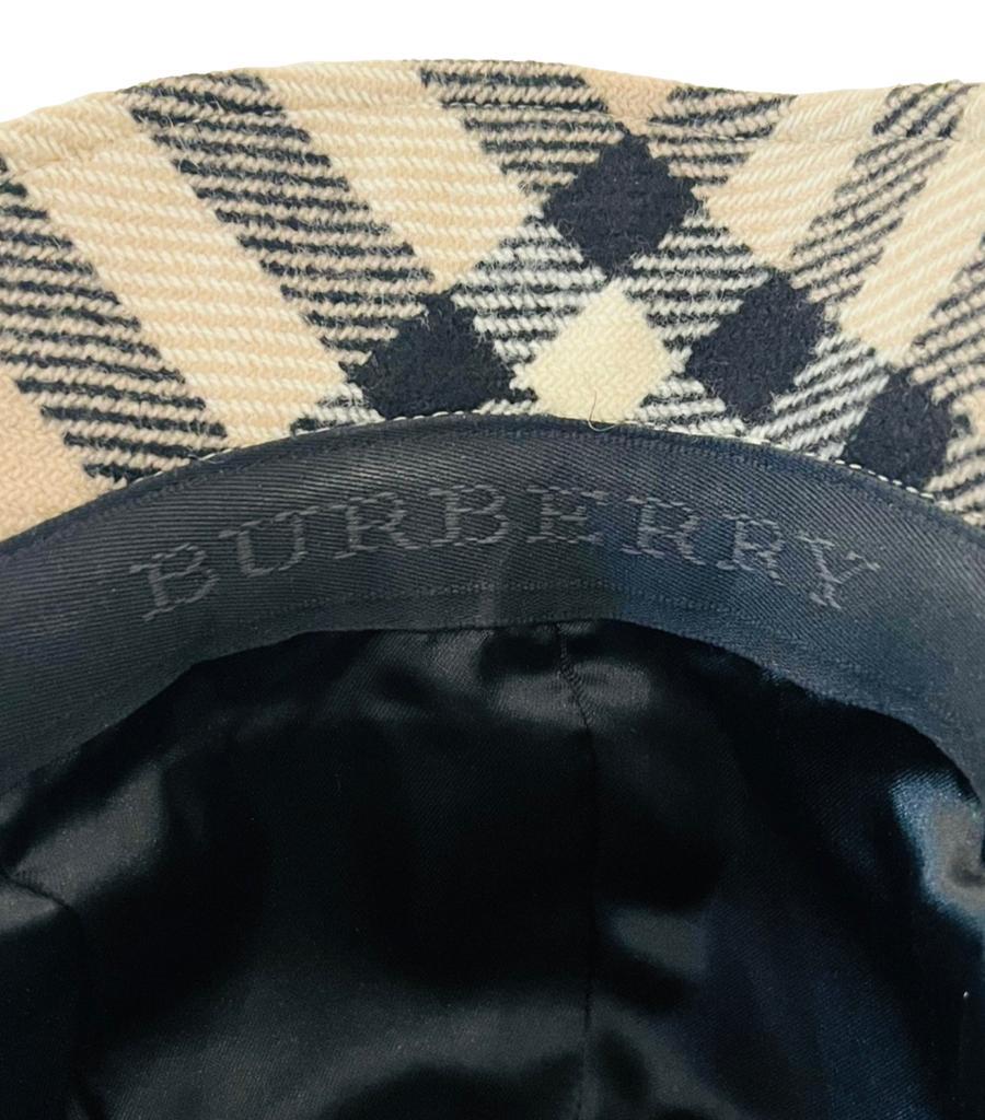 Burberry Cashmere & Wool Nova Check Hat/Cap For Sale 2