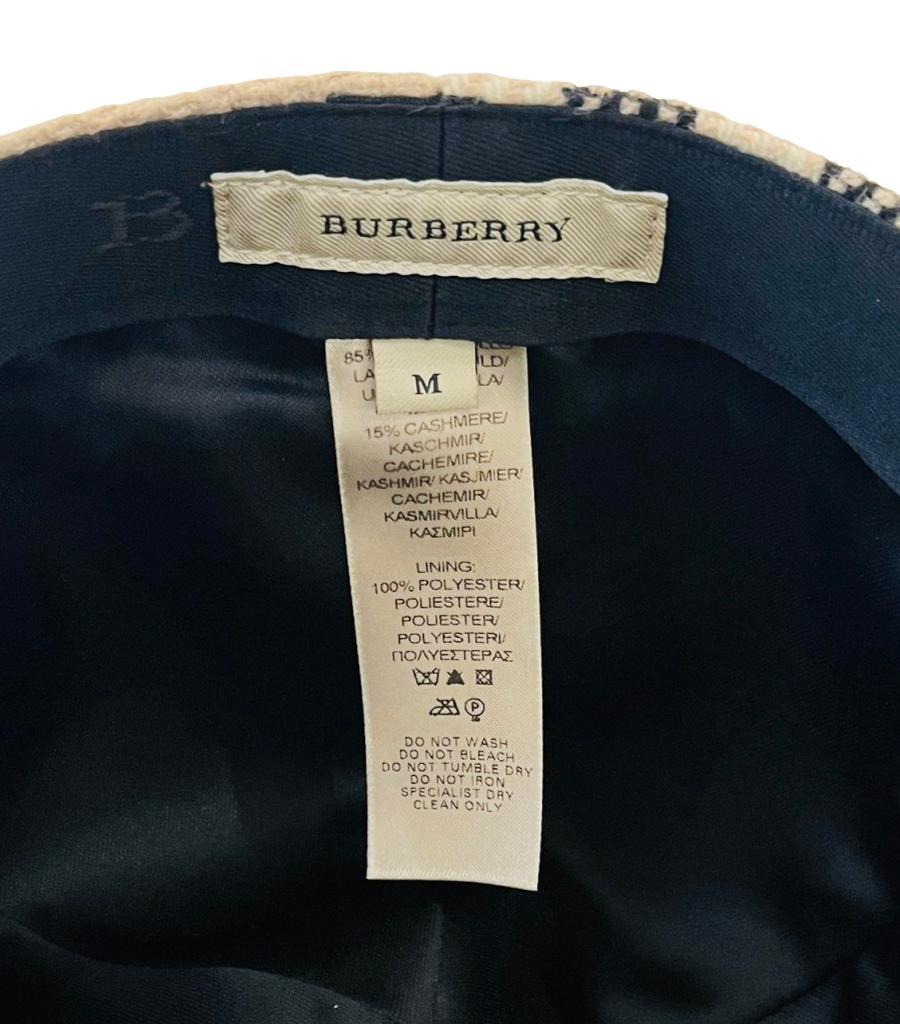 Burberry Cashmere & Wool Nova Check Hat/Cap For Sale 3