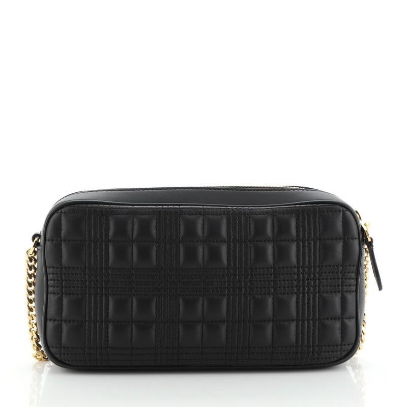 Black Burberry Chain Camera Bag Quilted Leather Mini