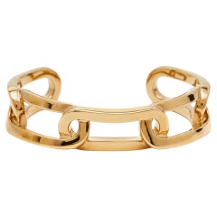 Burberry Chain Link Gold Tone Cuff Bracelet