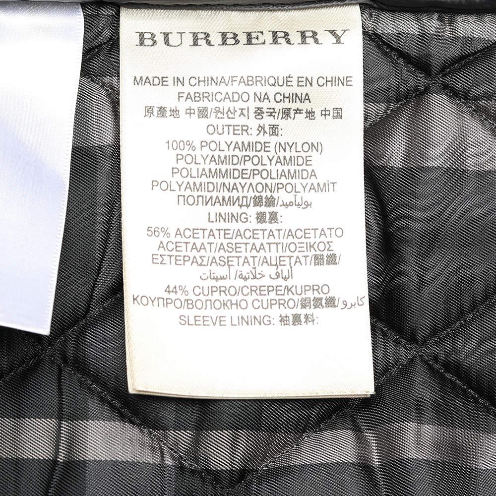 Men's Burberry Charcoal Grey Quilted Synthetic Jacket M For Sale