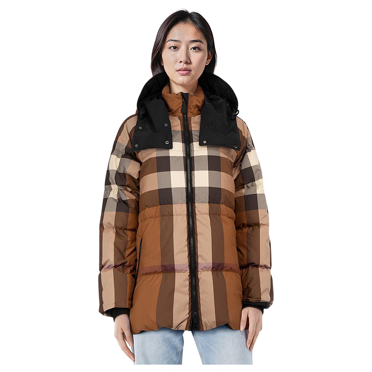 Piumino Burberry Check con cappuccio taglia S