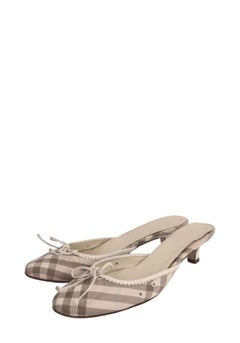Burberry Check Kitten Heel Mules - EU 36.5