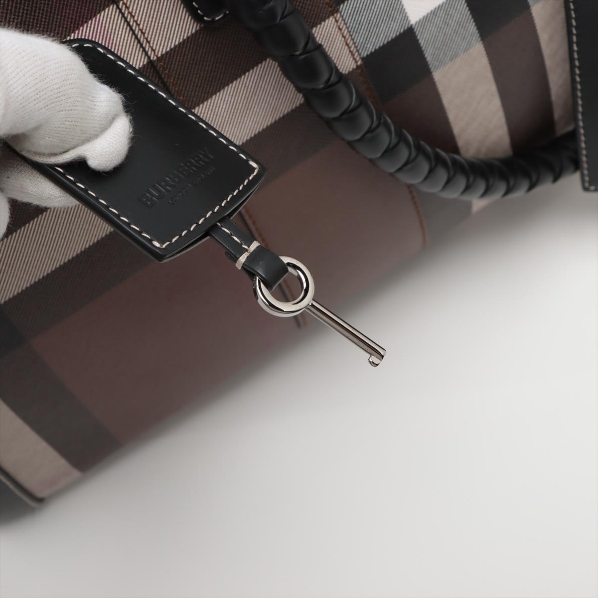 Bolso Boston de piel a cuadros Burberry Marrón 10