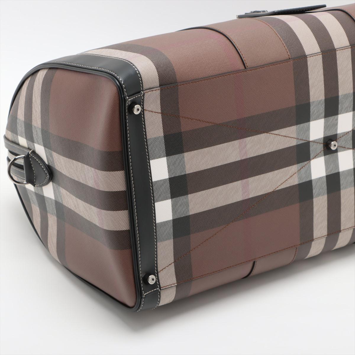 Bolso Boston de piel a cuadros Burberry Marrón 1