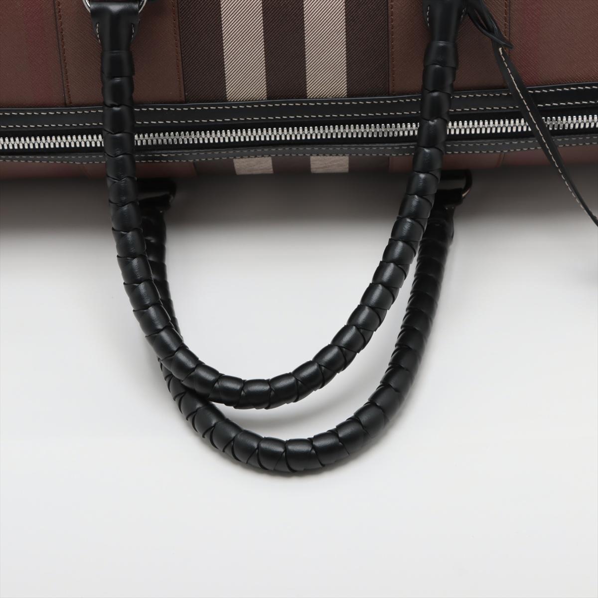 Bolso Boston de piel a cuadros Burberry Marrón 2