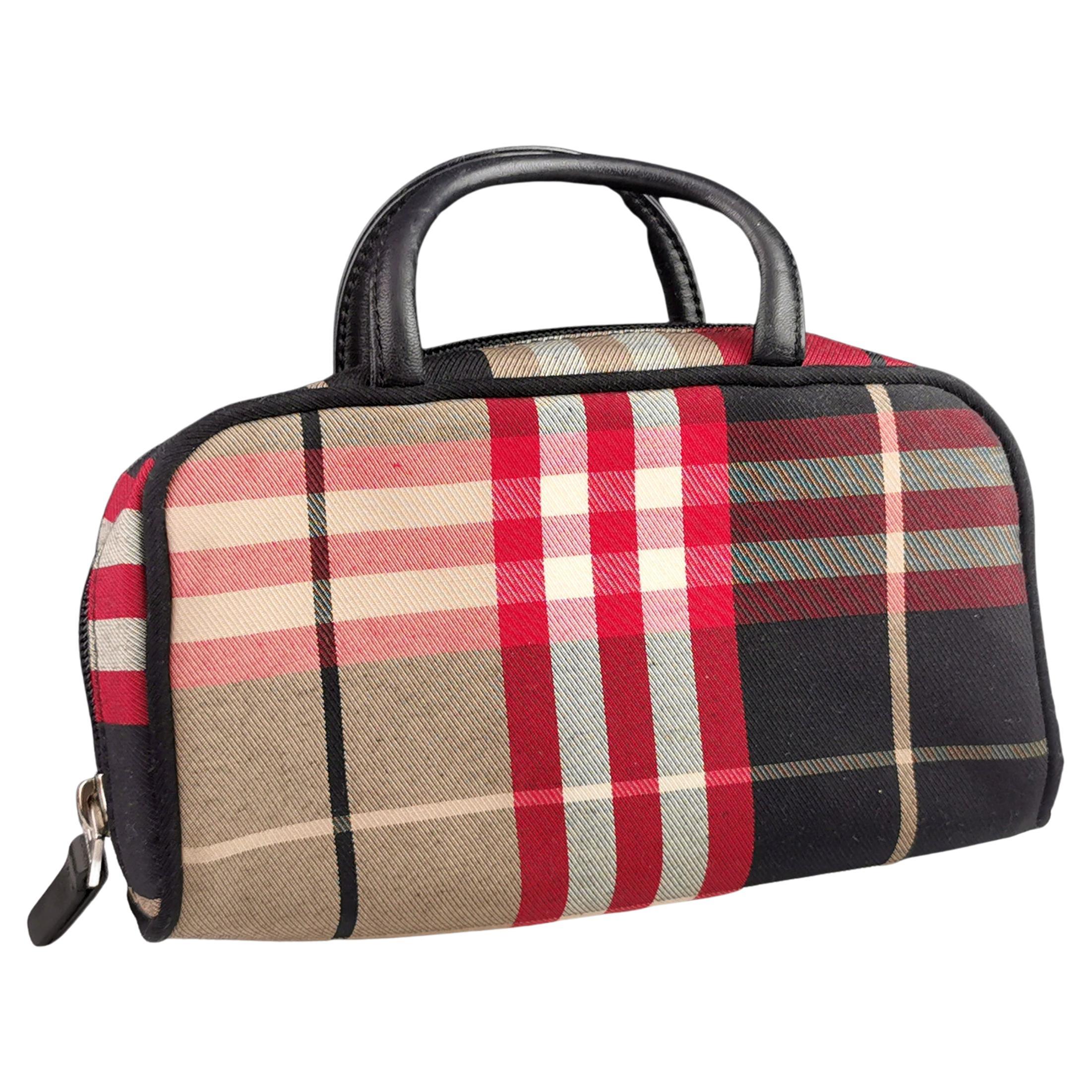 Vintage Burberry Bag Beige Nova Check Handbag Pouchette Pochette Purse 90s  Y2k