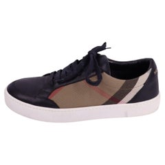 Burberry Check Panel Leather Sneakers - EU 38