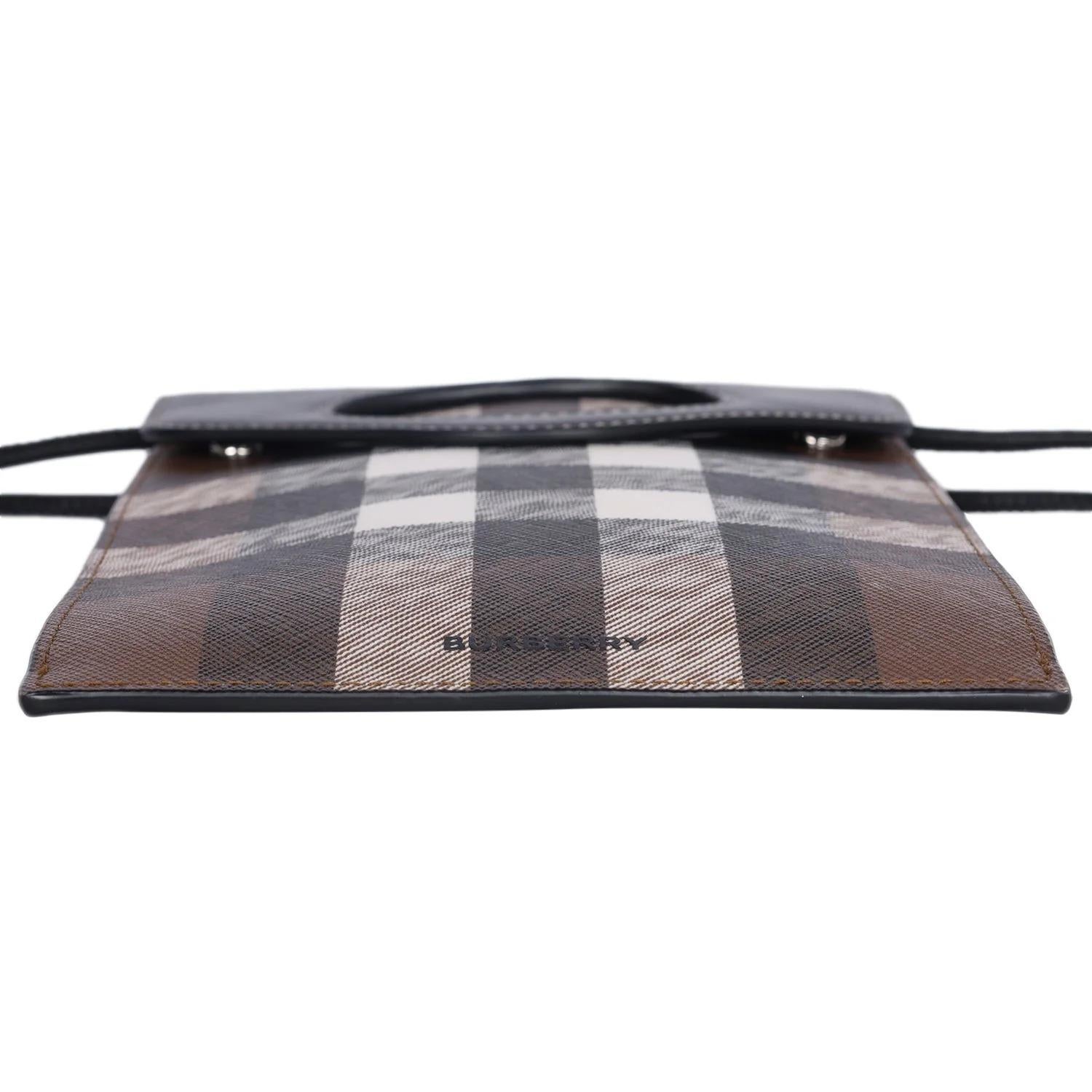 Burberry Check Print Leather Robin Crossbody Bag Multicolor For Sale 2