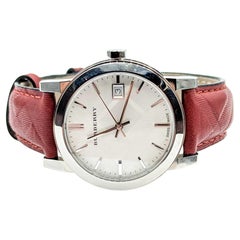 Montre en acier inoxydable à cadran à carreaux Burberry BU9152