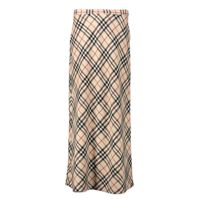Burberry Checked Pattern Long Skirt - Size IT 46 at 1stDibs | burberry long  skirt, burberry maxi skirt, long burberry skirt