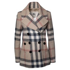 Burberry, checkered wool coat