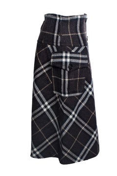Burberry, checkered wool skirt