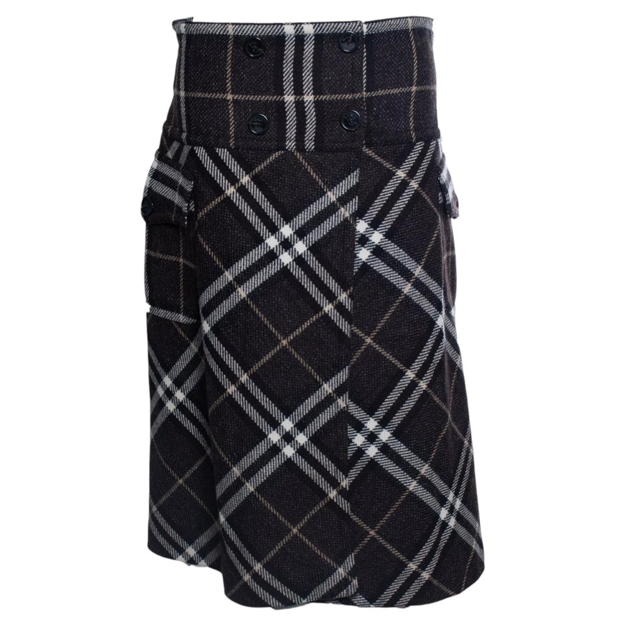 Burberry, checkered wool skirt