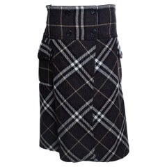 Burberry, checkered wool skirt