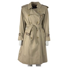 BURBERRY Chelsea Trench Coat S Cotton Beige Circa 1990