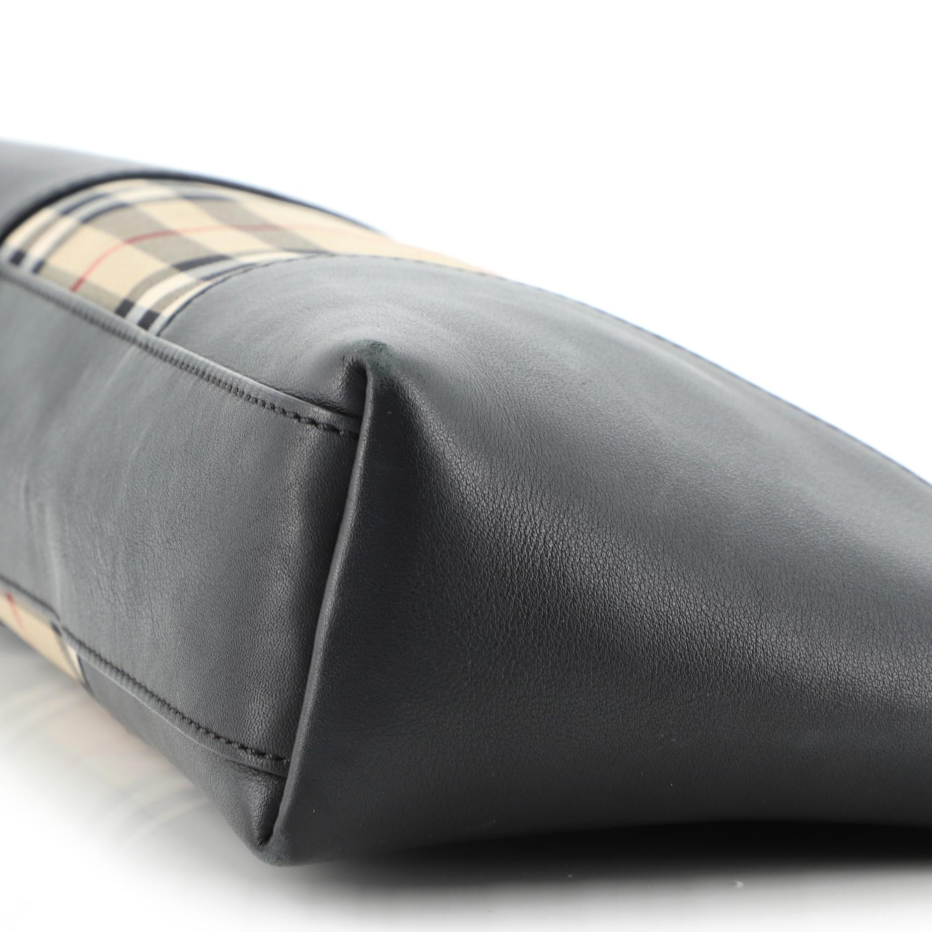 Burberry Chichester Umhängetasche Horseferry Kariertes Segeltuch und Leder Klein 1