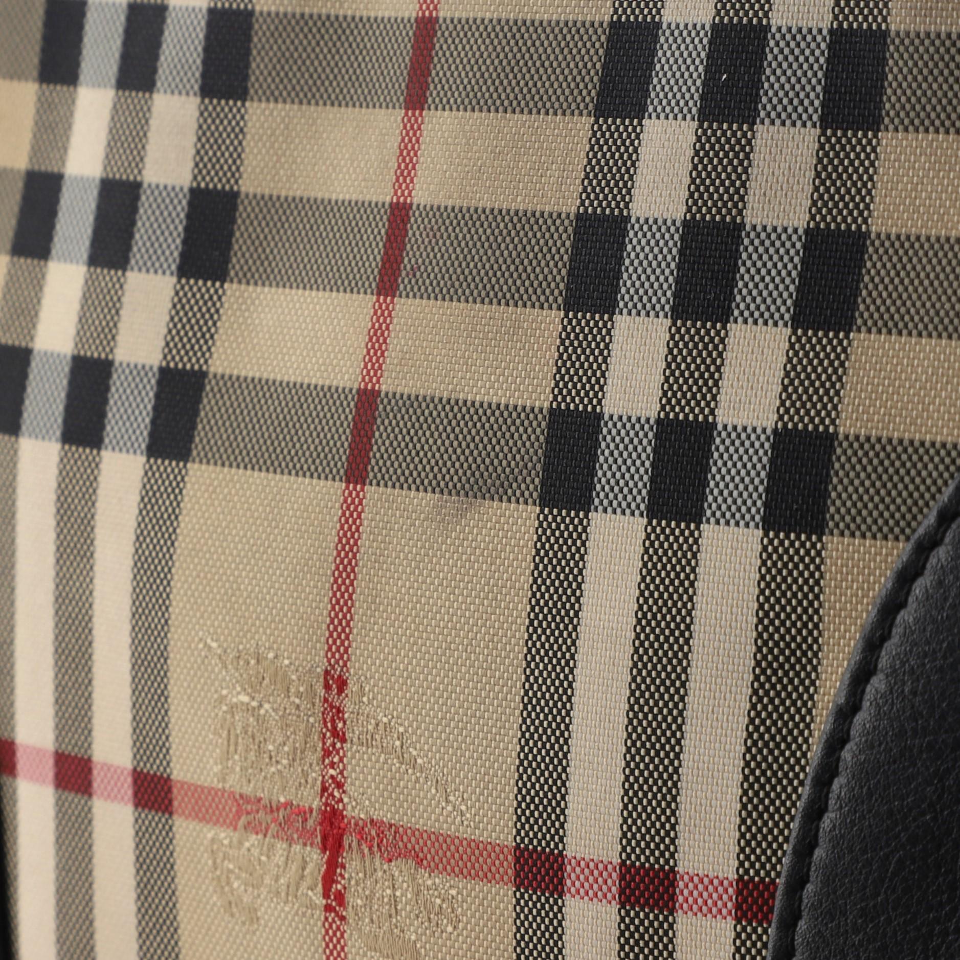 Burberry Chichester Umhängetasche Horseferry Kariertes Segeltuch und Leder Klein 2