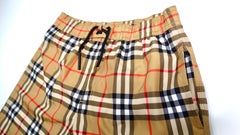 Burberry Children Antique Yellow Plaid Boys' Swim Trunks