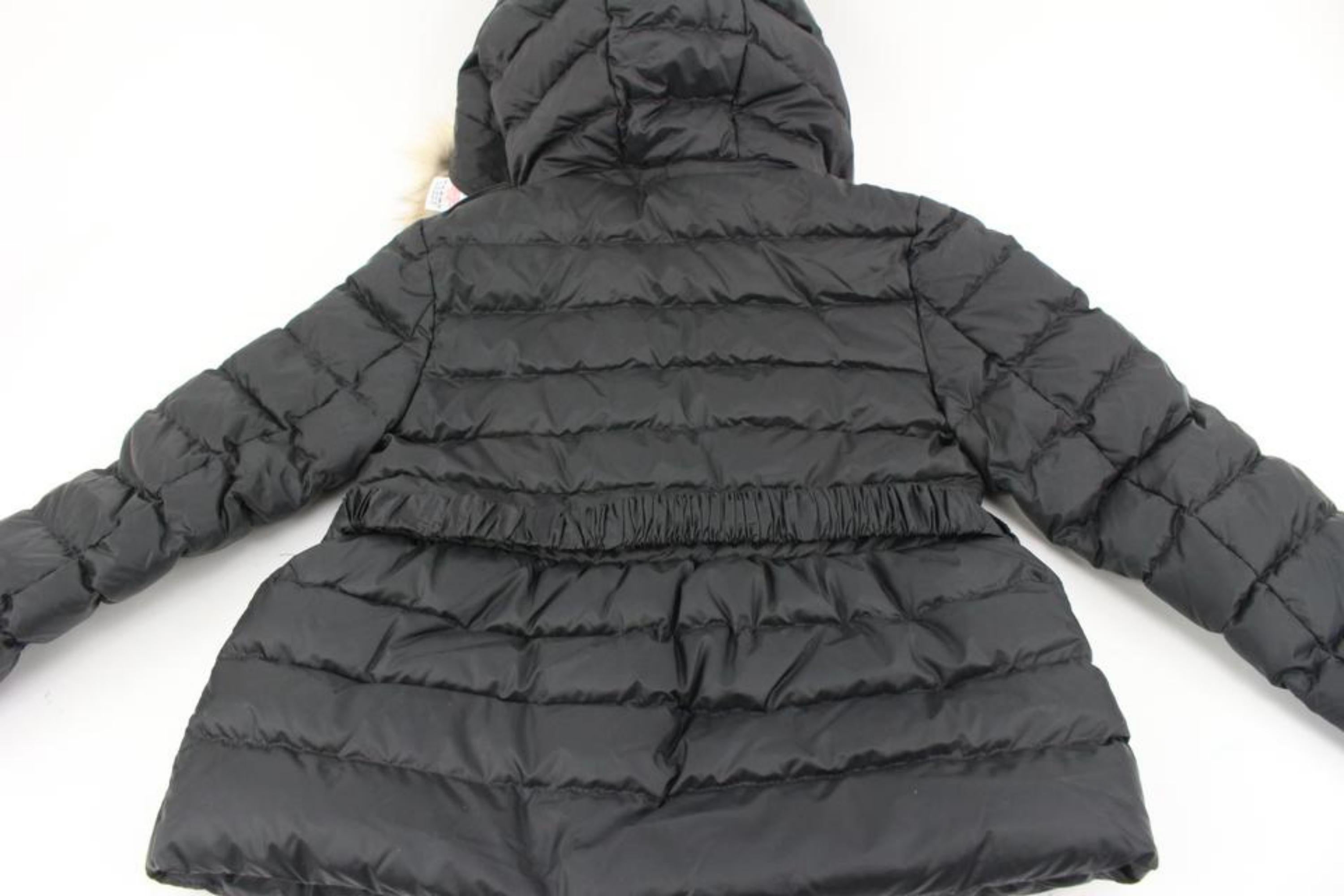 Burberry Children Kid's 7Y Black Puffer Fur Trimmed Coat Winter Jacket 124b16 2