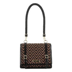 Burberry Christie Shoulder Bag Woven Patent And Raffia 