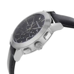 Burberry Chronograph Stainless Steel Leather Black Dial Quartz Mens Watch BU9356