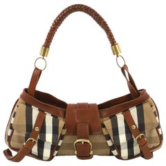 Burberry Cinda Shoulder Bag House Check Canvas and Leather Mini