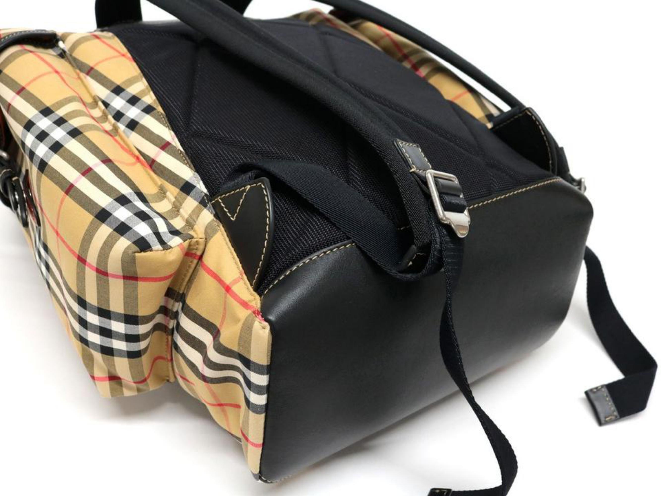 Women's Burberry Classic Beige Nova Check Explorer Backpack 241537 For Sale
