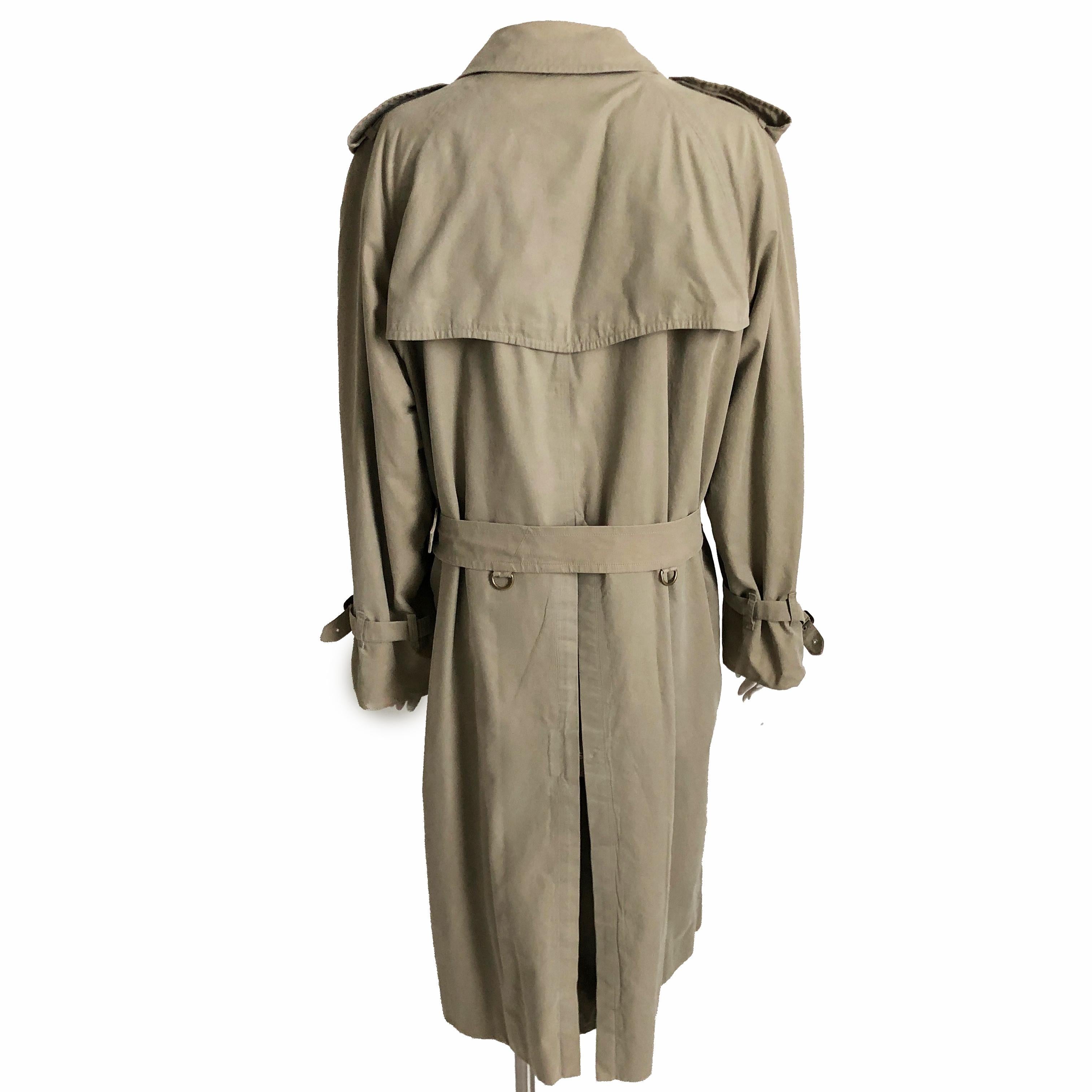 Burberry Classic Trench Coat with Belt Mens Vintage Outerwear Sz 
