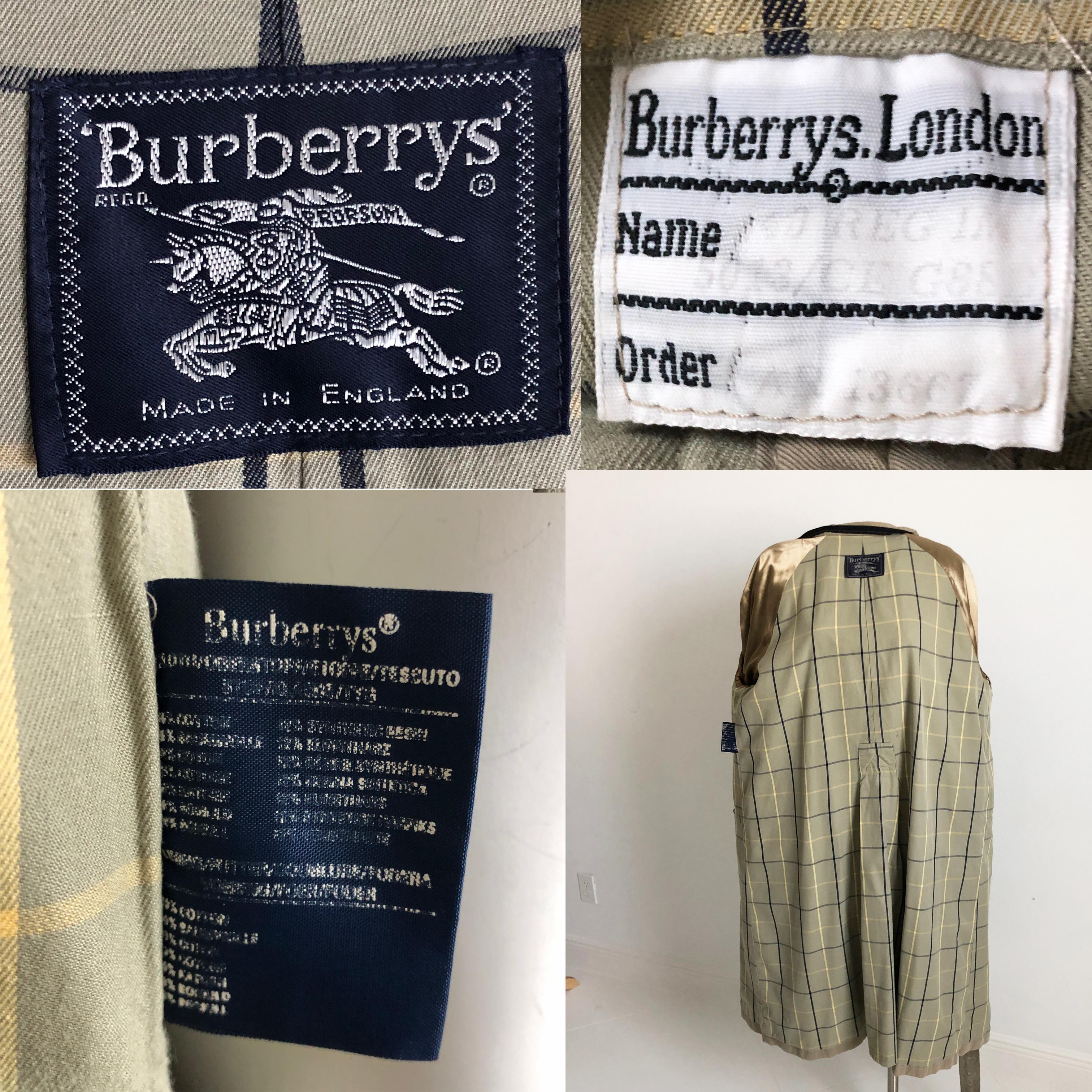 Brown Burberry Classic Trench Coat with Belt Mens Vintage Outerwear Sz 48
