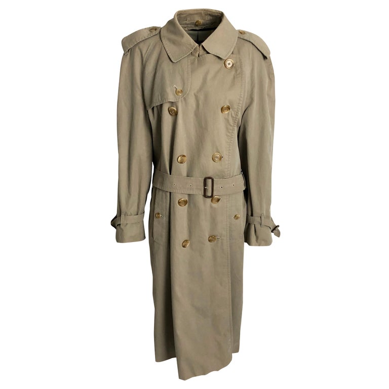 Burberry Trench Coat with Belt Mens Vintage Outerwear Sz 48 at 1stDibs