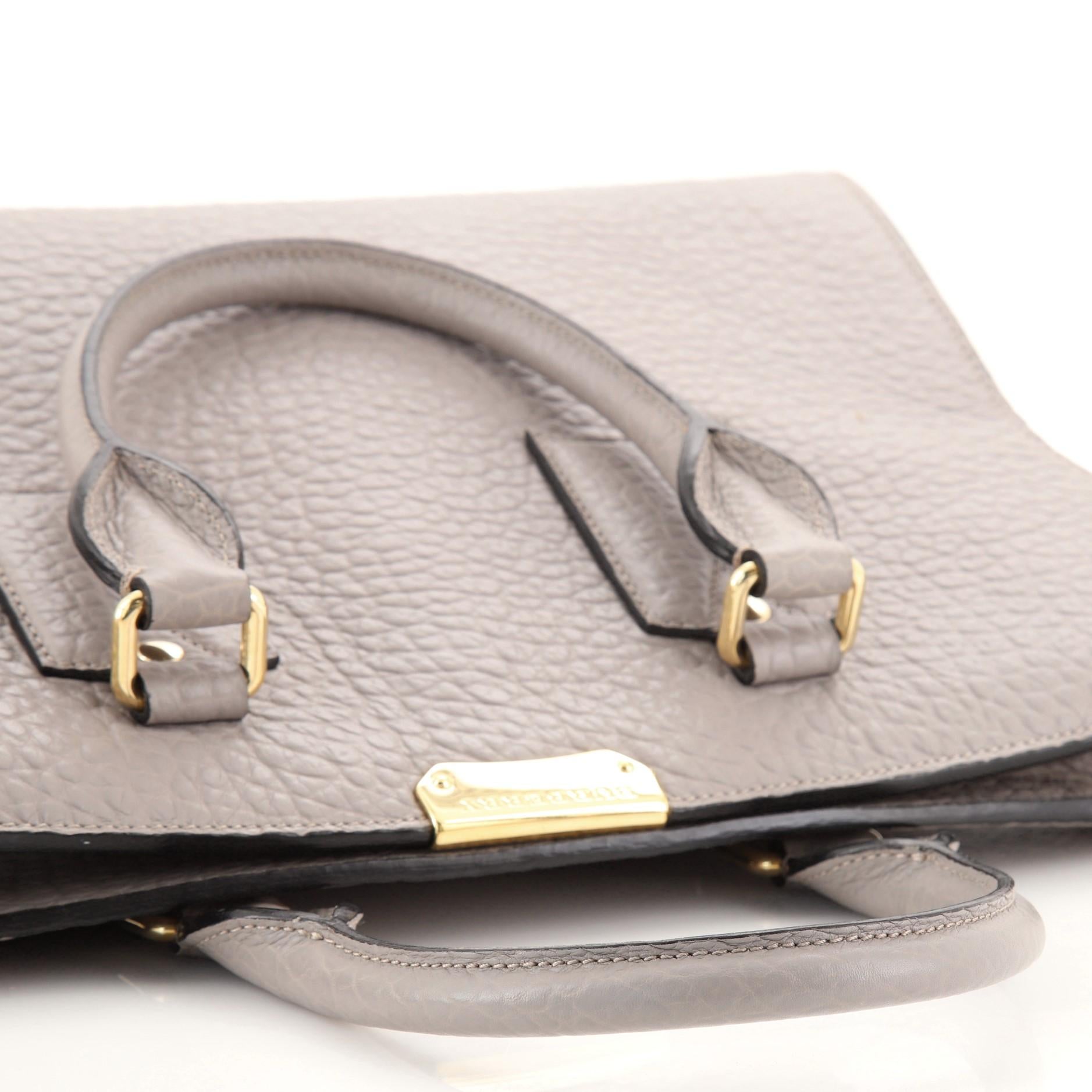 Umwandelbare Burberry Clifton Tragetasche aus genarbtem Leder Medium 2