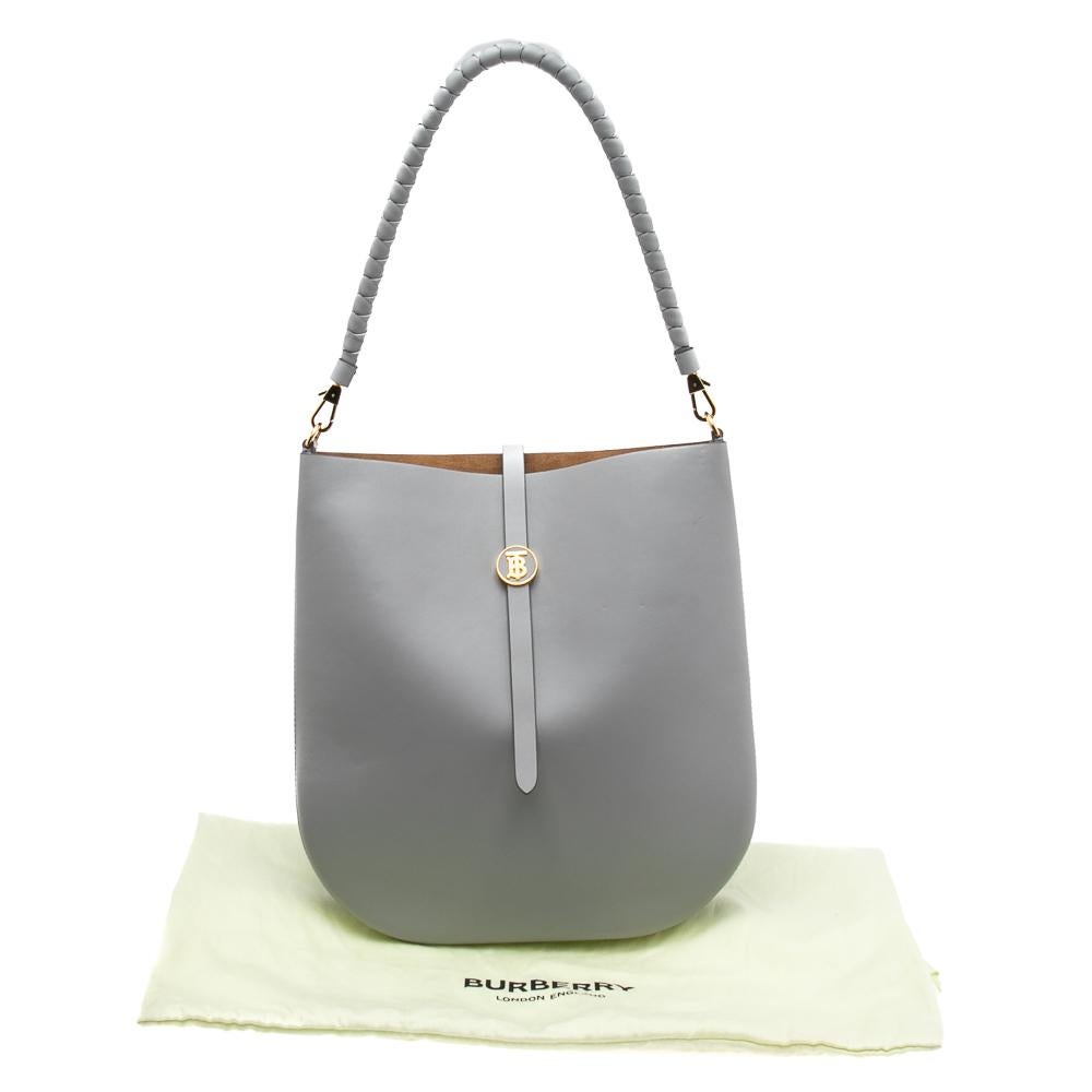 Burberry Cloud Grey Leather Anne Hobo 6