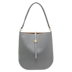 Burberry Cloud Grey Leather Anne Hobo