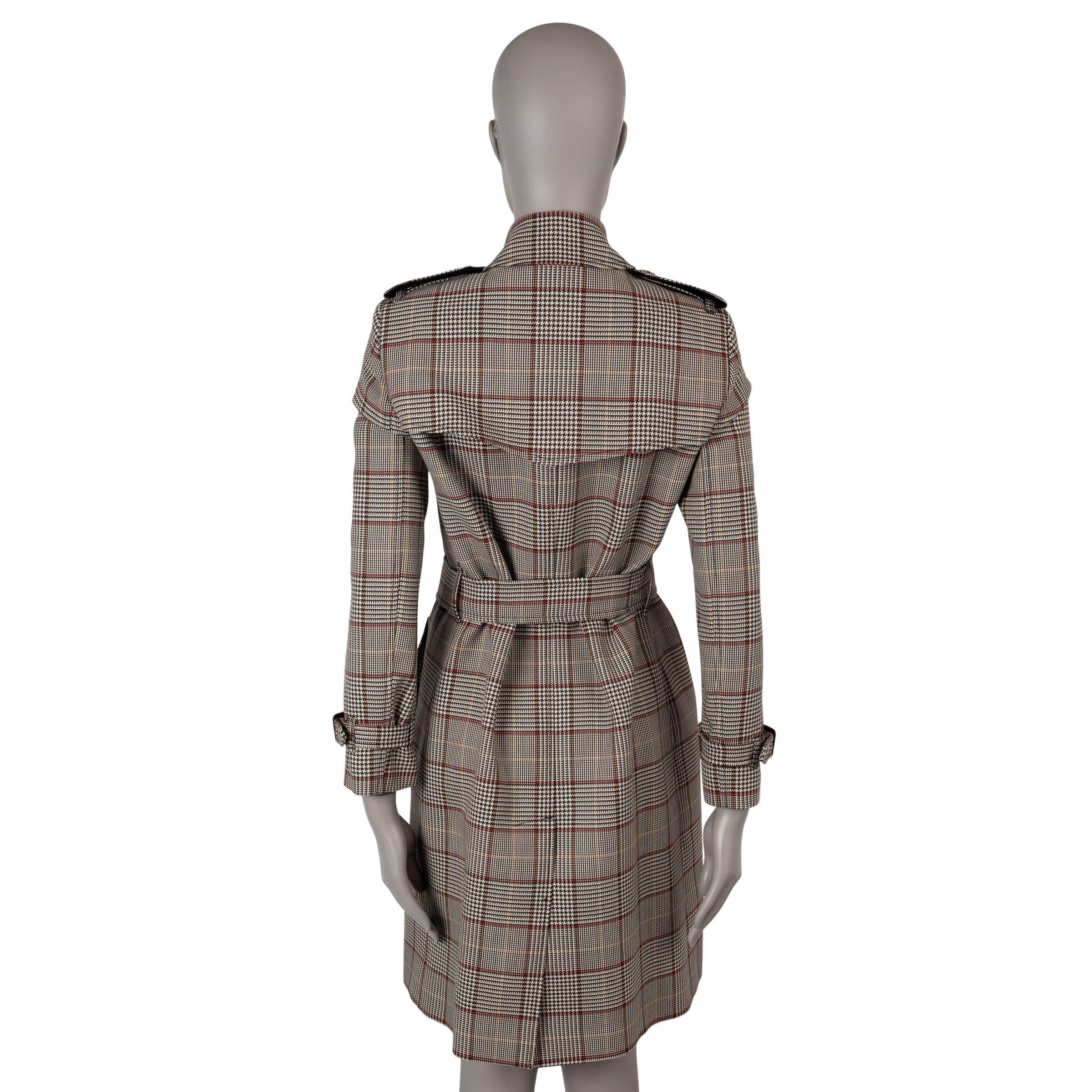 Gray BURBERRY Clove brown beige wool KENSINGTON TRENCH Coat Jacket 6 XS For Sale