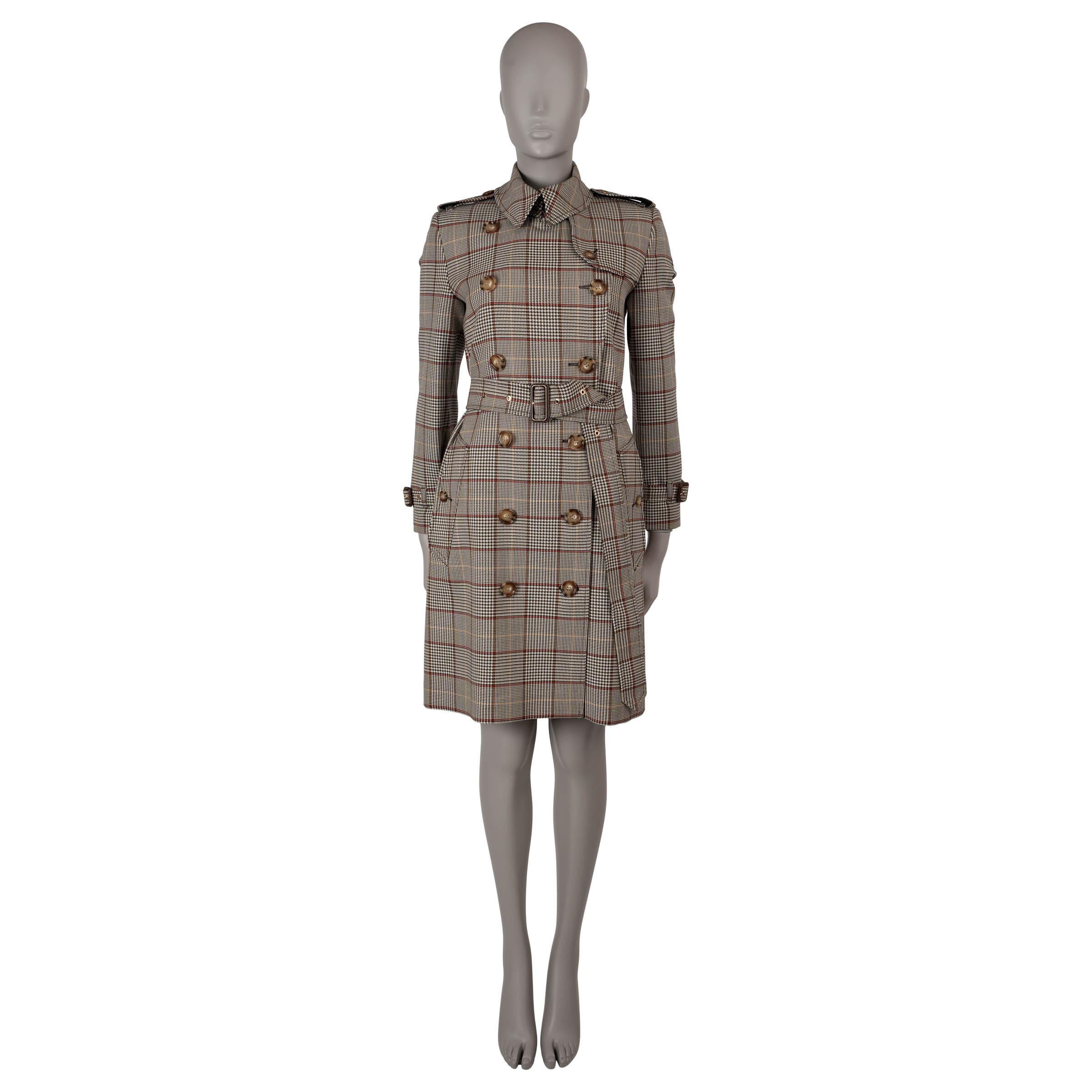 Women's BURBERRY Clove brown beige wool KENSINGTON TRENCH Coat Jacket 6 XS For Sale