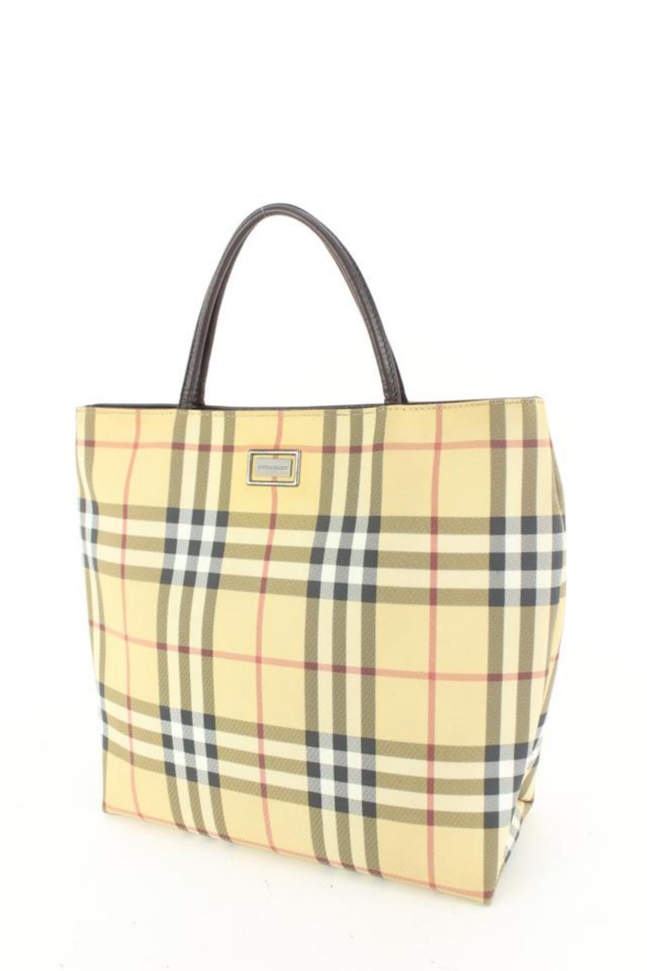 Burberry Coated Canvas Nova Check Shopper Tote Bag 75b429s 4