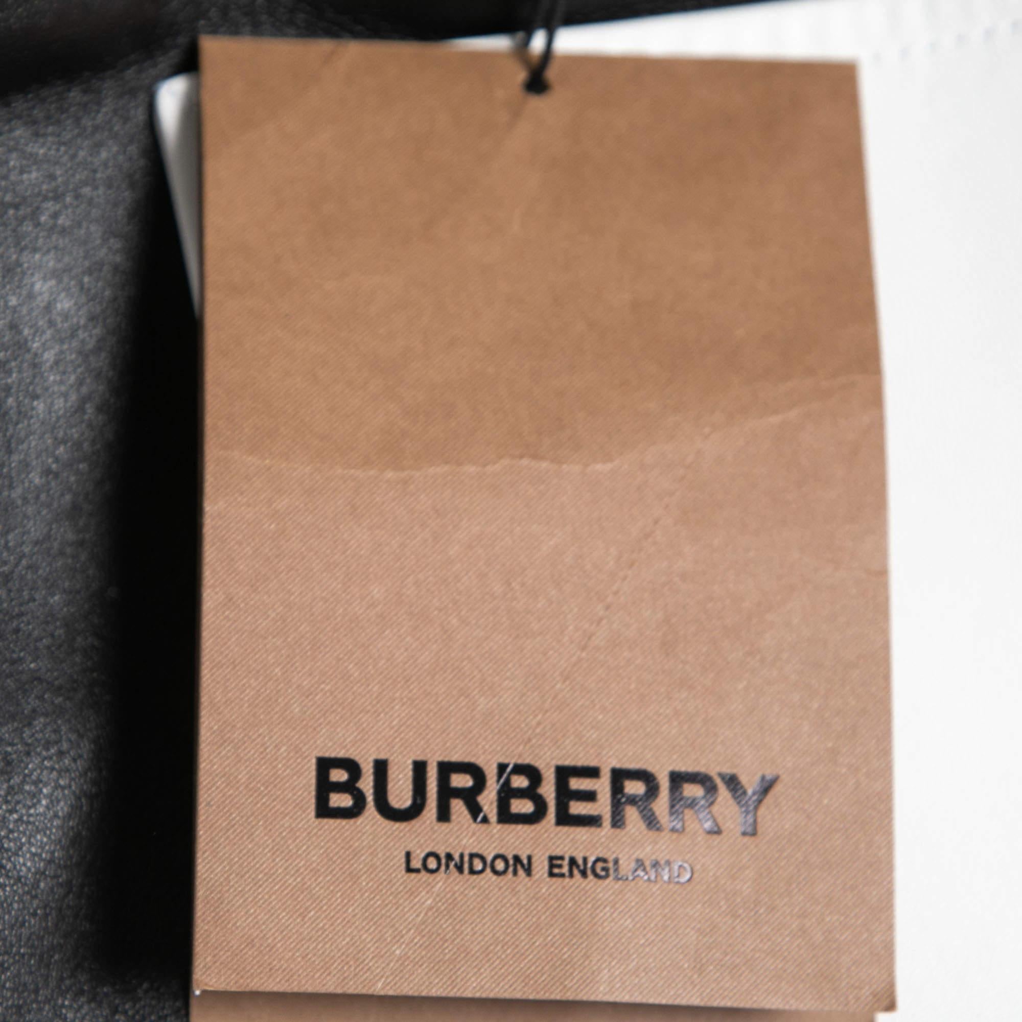 Burberry Color Block Leather Overlay Detail Short Skirt XS For Sale 1