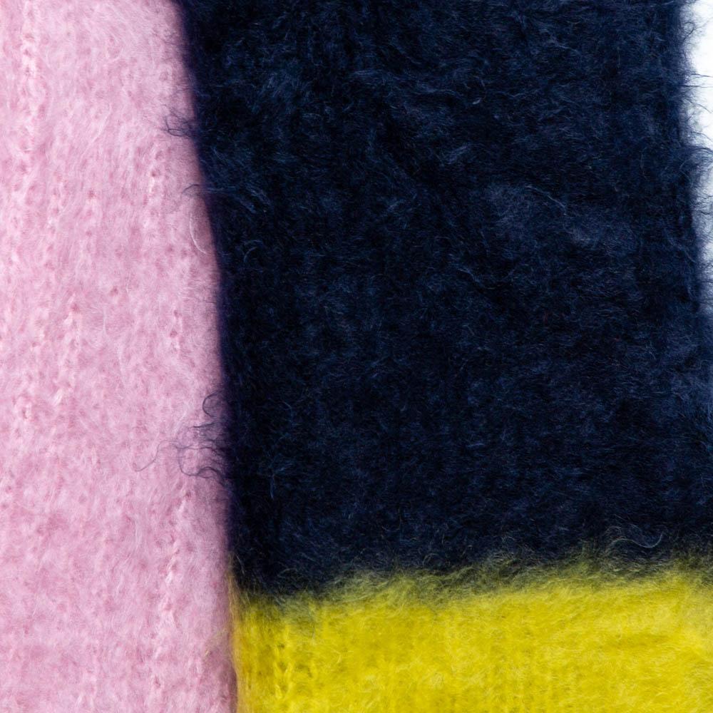 Burberry Color Block Mohair Silk Blend Scarf In New Condition In Dubai, Al Qouz 2