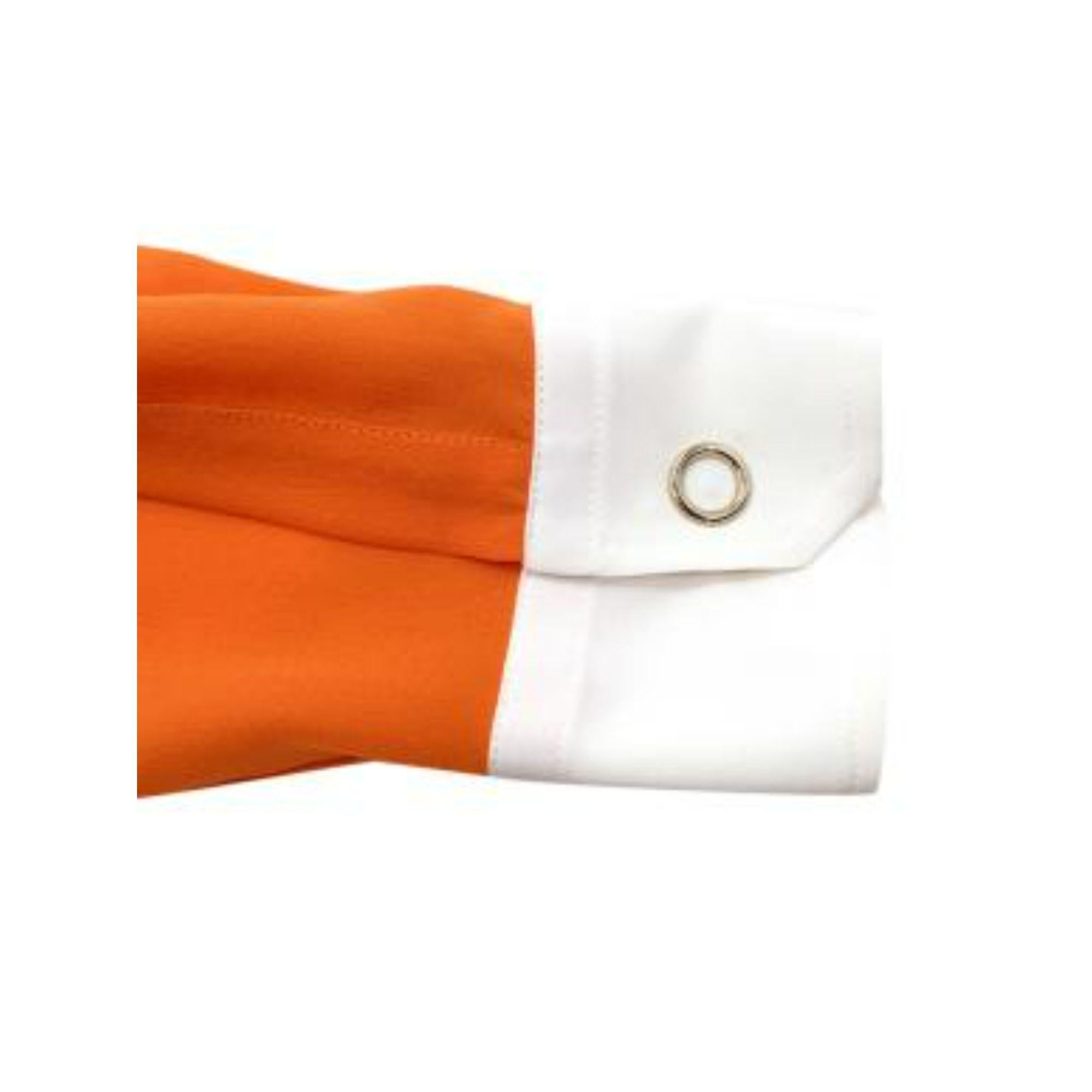Burberry Contrast Cuff Orange Silk Button Up Shirt For Sale 3