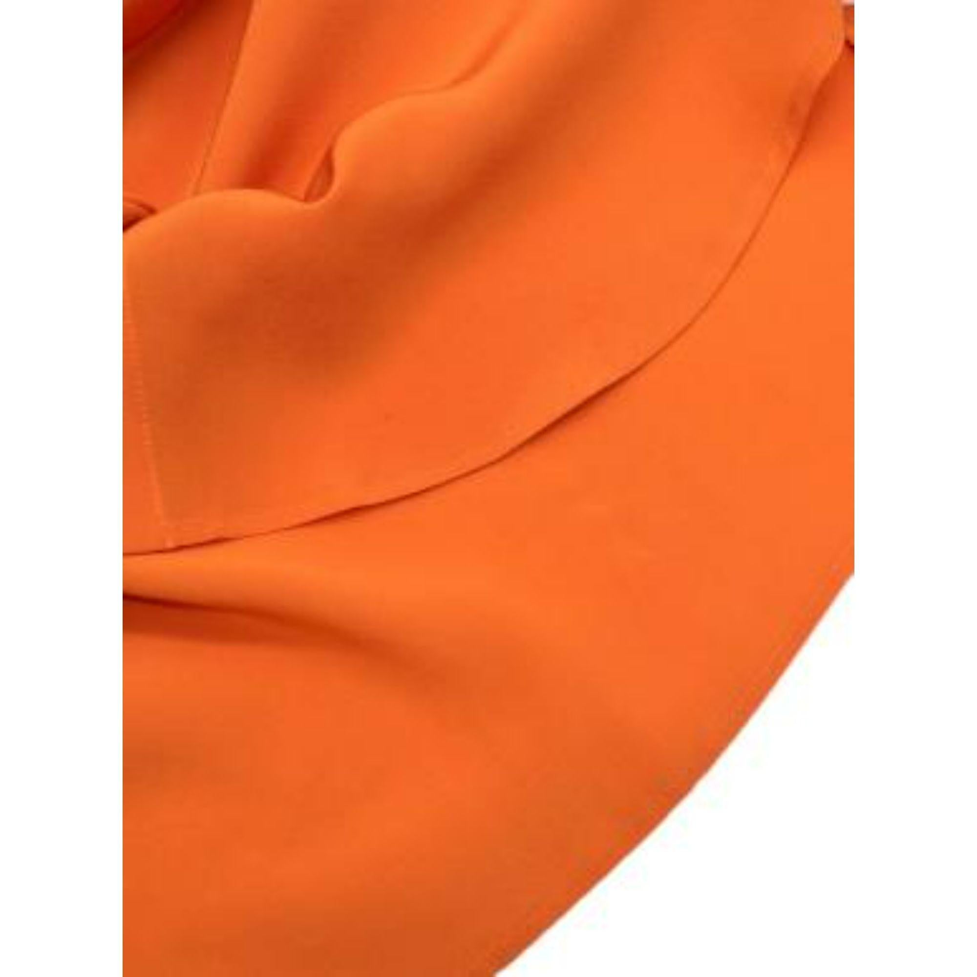 Burberry Contrast Cuff Orange Silk Button Up Shirt For Sale 4