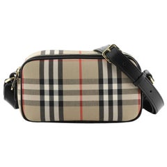Burberry Convertible Double Zip Belt Bag Vintage Check Canvas Micro