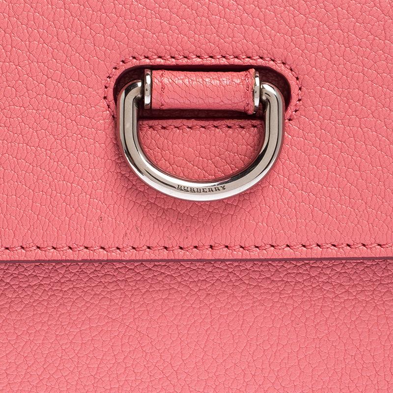 Burberry Coral Pink Leather Patton Clutch 5