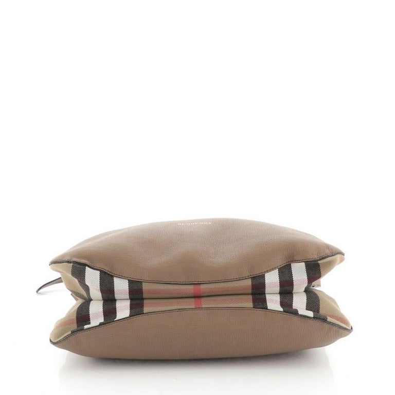 Burberry Cornwall Shoulder Bag Leather and House Check Canvas Medium at