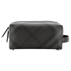 Burberry Cosmetic Pouch Smoked Check Canvas