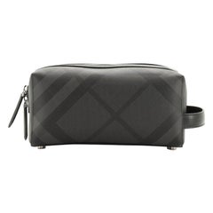 Burberry  Cosmetic Pouch Smoked Check Canvas