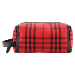 Burberry Cosmetic Pouch Tartan Check Canvas