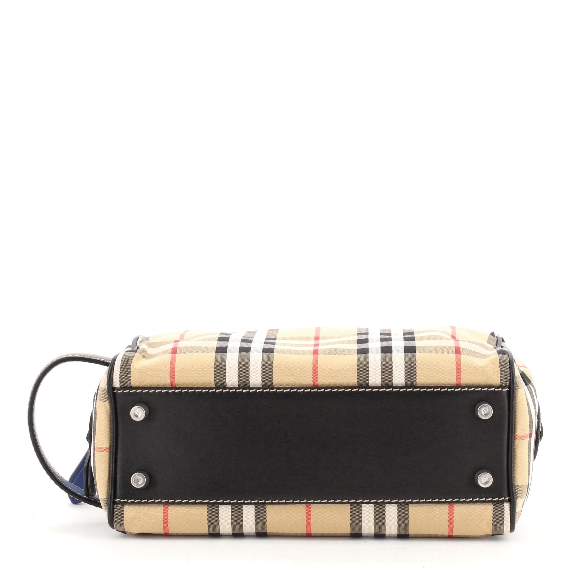 Beige Burberry Cosmetic Pouch Vintage Check Canvas Brown
