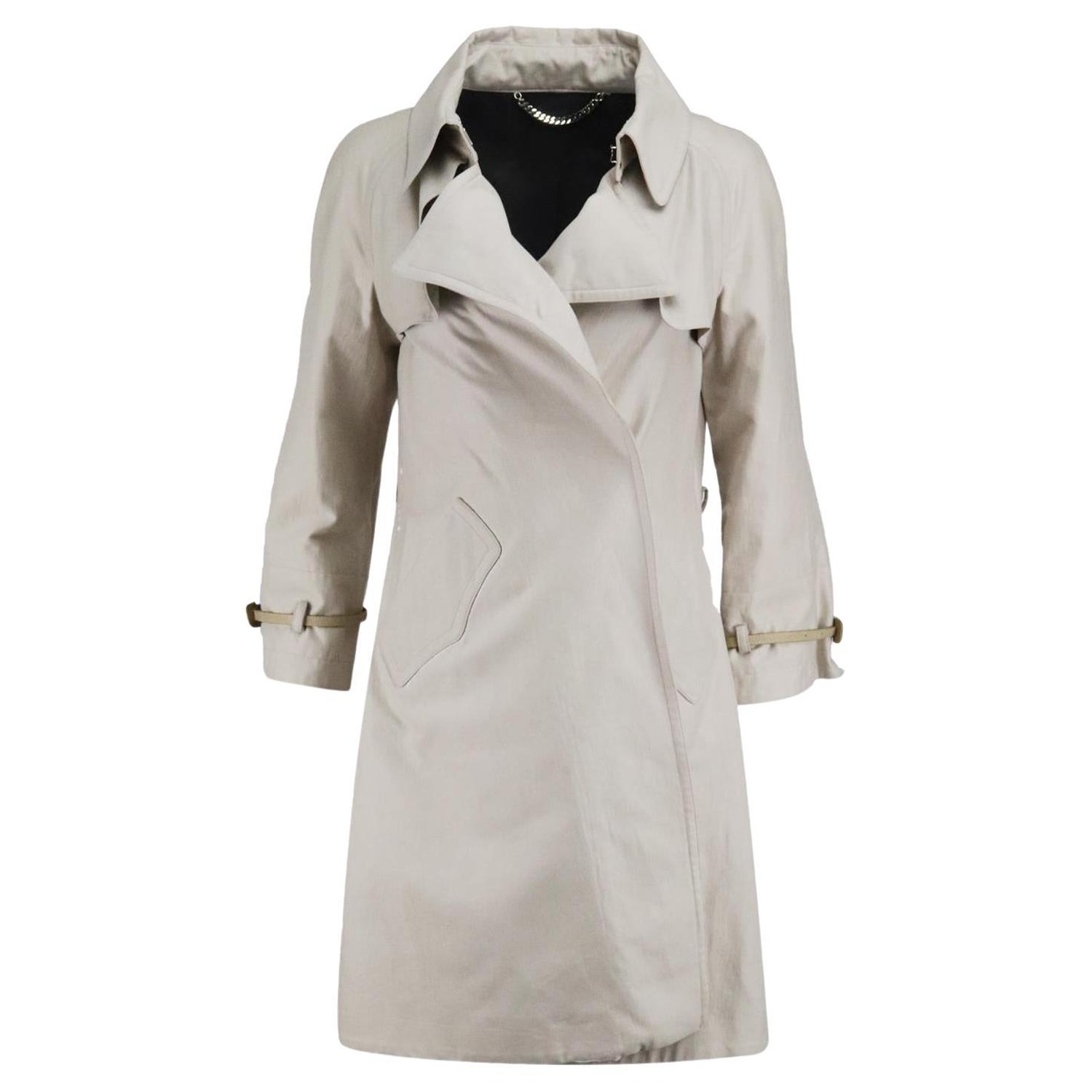 Burberry Cotton Gabardine Trench Coat IT 44 UK 12 For Sale at 1stDibs